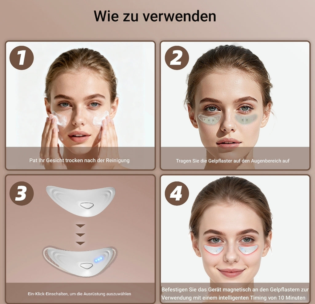 Anwendung des BrightEye Pro unter den Augen